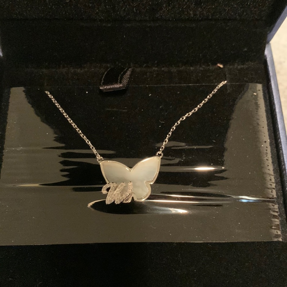 Beautiful W initial butterfly necklace, perfect gift